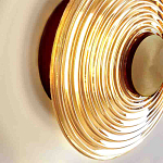 Бра с рельефным круглым плафоном янтарного цвета Savio Glass Disc Light варинант исполнения - 3 | Loft Concept в Брянске