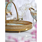 Блюдо овальное с ручкой и голубым фарфоровым дном с цветочным рисунком Blue Garden варинант исполнения - 4 | Loft Concept в Брянске