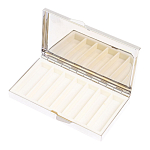 Таблетница карманная прямоугольная на 7 отделений с зеркалом и накладкой из натурального камня Турмалин Silver Stone Pillboxes варинант исполнения - 3 | Loft Concept в Брянске