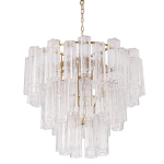 Люстра круглая многоярусная с прозрачными подвесками из стекла Hexagon Tube Light варинант исполнения - 1 | Loft Concept в Брянске