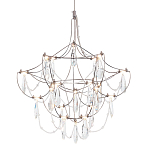 Люстра с каркасом из тонких металлических нитей и хрустальными подвесками Crystal Metal Threads Chandelier 40 варинант исполнения - 1 | Loft Concept в Брянске