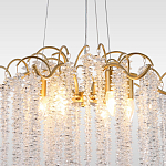 Люстра подвесная с изогнутыми золотистыми элементами и хрустальными подвесками FAIRYTREE Light варинант исполнения - 3 | Loft Concept в Брянске