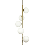 Подвесной светильник с 5-ю сферическими плафонами из матового стекла Pearls Suspension Brass Tube Hanging Lamp варинант исполнения - 1 | Loft Concept в Брянске
