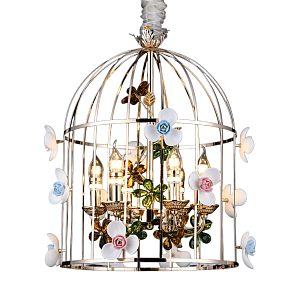 Люстра в виде клетки с цветами Flower Cell