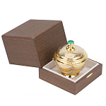 Сахарница металлическая с гравировкой и натуральным камнем Малахит в подарочной коробке Metal Stone Sugar Bowls варинант исполнения - 3 | Loft Concept в Брянске