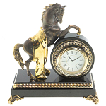 Часы настольные бронзовые с декором в виде коня Horse Stone Clock варинант исполнения - 5 | Loft Concept в Брянске