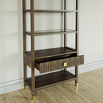 Стеллаж Elsa Dreams Walnut со стеклянными полками и ящиком варинант исполнения - 3 | Loft Concept в Брянске