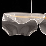 Люстра линейная с 3-мя белыми волнистыми плафонами Wave Line варинант исполнения - 6 | Loft Concept в Брянске