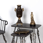 Ваза черного цвета из фарфора с золотистым узором и бронзовыми элементами Eden Garden porcelain and bronze варинант исполнения - 3 | Loft Concept в Брянске