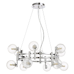 Люстра подвесная с 12-ю рельефными прозрачными плафонами из стекла и основанием цвета Хром Perforated Glass Bubbles варинант исполнения - 1 | Loft Concept в Брянске