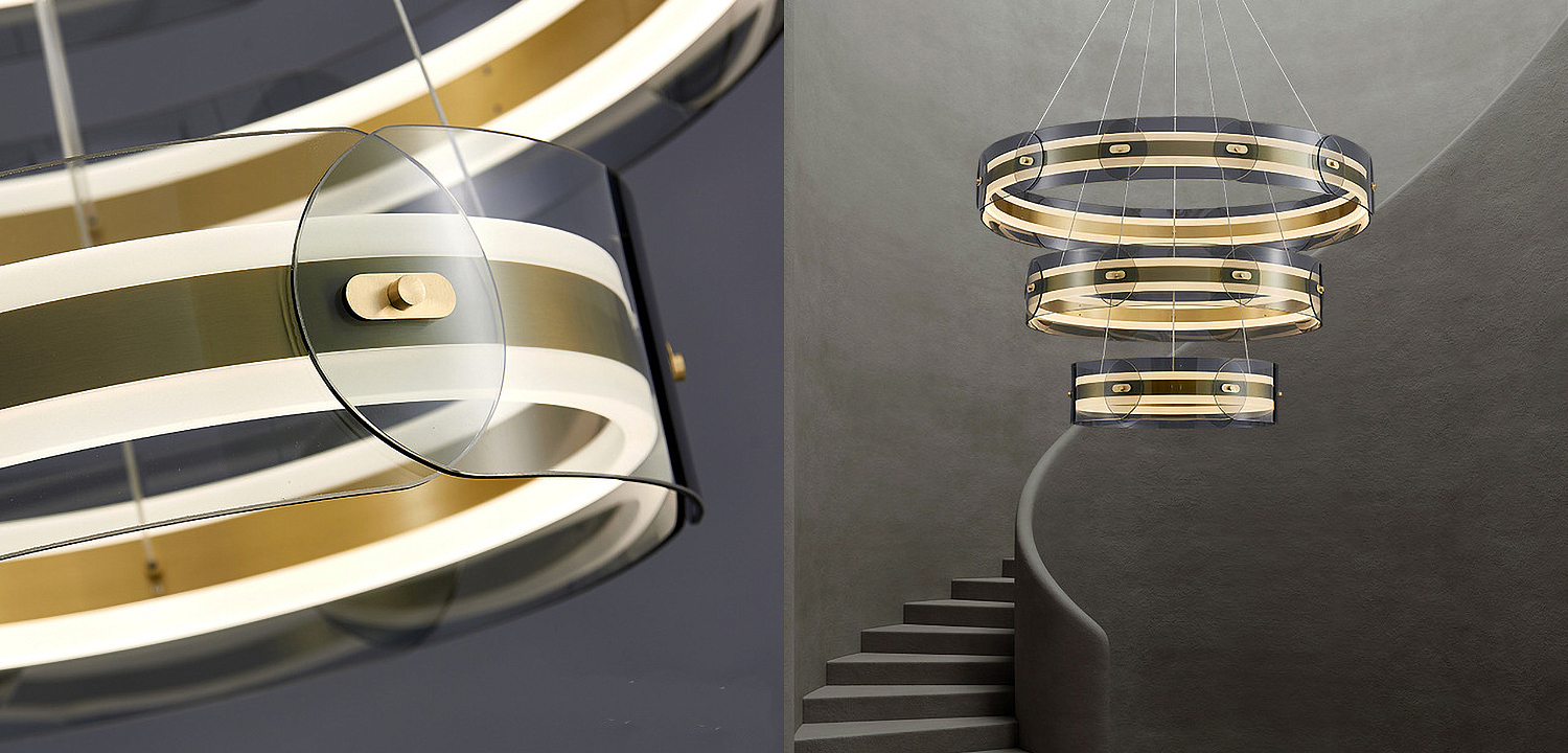 Люстра Gold 3 ring horizontal chandelier Люстра Gold 3 ring horizontal chandelier - Loft-Concept в Брянске