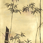 Обои ручная роспись Bamboo Quicksilver on Warm Gold gilded tea paper варинант исполнения - 1 | Loft Concept в Брянске