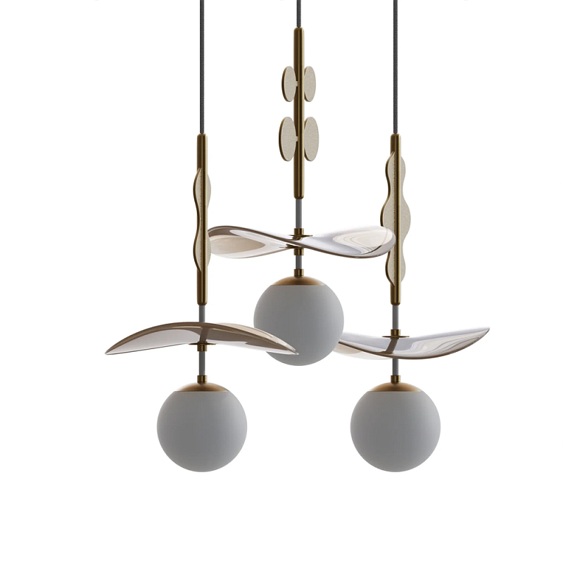 Подвес Bloomy Бежевый Белый Латунь в Брянске | Loft Concept 
