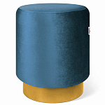 Пуф синий велюр на золотом металлическом основании Golden Belt варинант исполнения - 1 | Loft Concept в Брянске