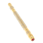 Ручка шариковая металлическая с гравировкой и красным фианитом в деревянной коробке Metal Pens варинант исполнения - 3 | Loft Concept в Брянске