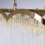 Люстра прямоугольная на цепях с прозрачными трубками и волнистым краем Nembus варинант исполнения - 7 | Loft Concept в Брянске