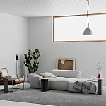 Стол журнальный цвета антрацит из 3-х частей со столешницами в виде геометрических элементов MUND ANTHRACITE варинант исполнения - 2 | Loft Concept в Брянске