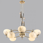 Люстра подвесная с 8-ю шарообразными плафонами из белого стекла с подвесками из камня и кисточками Agatelle варинант исполнения - 4 | Loft Concept в Брянске