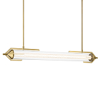 Подвесной светильник линейный золотого цвета с длинной цилиндрической стеклянной трубкой Eurofase варинант исполнения - 1 | Loft Concept в Брянске
