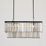 Люстра линейная прямоугольная с подвесками из натурального перламутра Nacre варинант исполнения - 2 | Loft Concept в Брянске