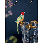 Ваза из прозрачного стекла с бронзовыми ножками и фигурками попугаев Eden Garden porcelain and bronze варинант исполнения - 3 | Loft Concept в Брянске