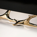 Дизайнерский комод чёрный глянцевый с основанием в виде золотых ветвей Meta Credenza  варинант исполнения - 2 | Loft Concept в Брянске