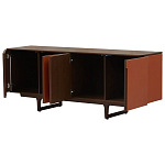 Комод с декором из кожи Orange Leather Chest of Drawers варинант исполнения - 3 | Loft Concept в Брянске