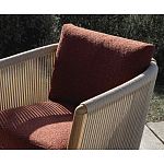 Дизайнерское уличное кресло из массива дерева с веревочной спинкой BOBOLI Armchair варинант исполнения - 3 | Loft Concept в Брянске