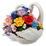 Статуэтка фарфоровая Лебеди с цветами Charming Statuette варинант исполнения - 1 | Loft Concept в Брянске