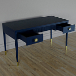 Письменный стол Elsa Dreams Blue Шпон дерево с двумя ящиками варинант исполнения - 3 | Loft Concept в Брянске