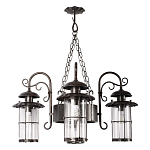 Уличная подвесная люстра с 4-мя цилиндрическими плафонами на цепях Elysian Lanterns варинант исполнения - 1 | Loft Concept в Брянске