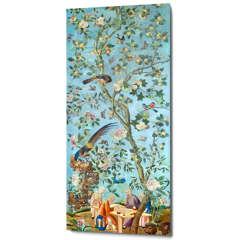Постер на холсте в стиле шинуазри Playing Weiqi in the Peach Orchard Poster Бирюзовый Мульти Постер на холсте в стиле шинуазри Playing Weiqi in the Peach Orchard Poster Бирюзовый Мульти в Брянске | Loft Concept