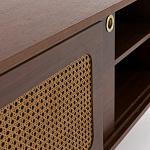 ТВ-тумба из ореха с плетеным декором Eland Wooden Wicker TV Stand варинант исполнения - 7 | Loft Concept в Брянске
