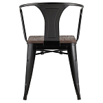 Черный глянцевый стул с сиденьем из натурального дерева TOLIX варинант исполнения - 4 | Loft Concept в Брянске