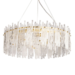 Люстра круглая с прозрачными стержнями разной длины Textured Glass Chandelier варинант исполнения - 1 | Loft Concept в Брянске