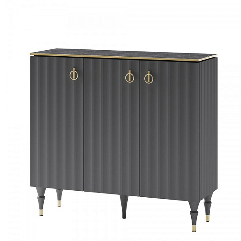 Консоль с фасадами цвета графит Antique Order Graphite Графит Золотой Черный Мрамор Nero Консоль с фасадами цвета графит Antique Order Graphite Графит Золотой Черный Мрамор Nero в Брянске | Loft Concept