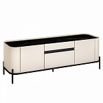 ТВ-тумба белая с чёрной столешницей с 2-мя дверками и ящиком San Marco варинант исполнения - 1 | Loft Concept в Брянске