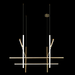 Люстра с 8-ю пересекающимися цилиндрическими плафонами на тонких тросах Trumpet tube варинант исполнения - 5 | Loft Concept в Брянске