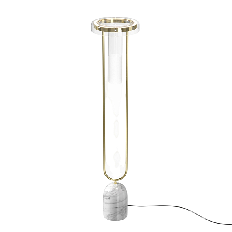 Напольный торшер светодионый Ikebana 3000К 24Вт Латунь Прозрачный в Брянске | Loft Concept 