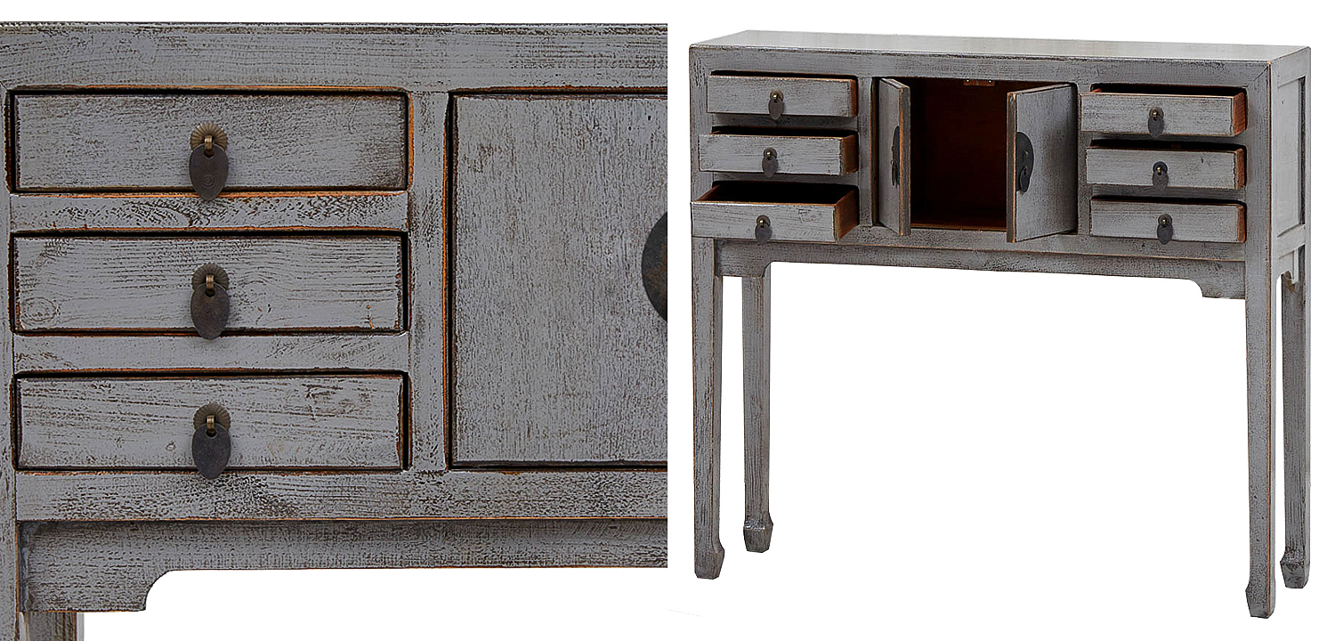 Серая Консоль в Китайском Стиле из сосны Grey Console Chinese Серая Консоль в Китайском Стиле из сосны Grey Console Chinese - Loft-Concept в Брянске