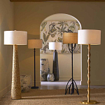 Торшер с фактурным массивным корпусом и тканевым цилиндрическим абажуром Textured Monolith варинант исполнения - 5 | Loft Concept в Брянске