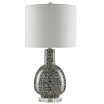 Настольная лампа с корпусом в форме амфоры и тканевым абажуром Warmth of Light варинант исполнения - 3 | Loft Concept в Брянске