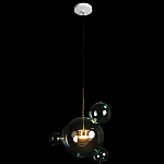 Подвесной светильник с прозрачными бирюзовыми стеклянными шарами и золотыми деталями Диаметр 43 Giopato & Coombes варинант исполнения - 2 | Loft Concept в Брянске