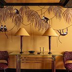 Обои с вышивкой ручной работы Étienne Original colourway on wool sateen варинант исполнения - 4 | Loft Concept в Брянске