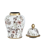 Ваза с нежным цветочным узором в пастельных тонах и крышкой с золотым акцентом Chinoiserie Ceramics варинант исполнения - 2 | Loft Concept в Брянске