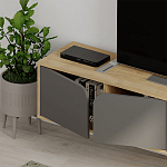 ТВ-тумба подвесная цвета древесины с 4-мя темно-серыми дверцами SPARK TV STAND OAK ANTHRACITE варинант исполнения - 4 | Loft Concept в Брянске