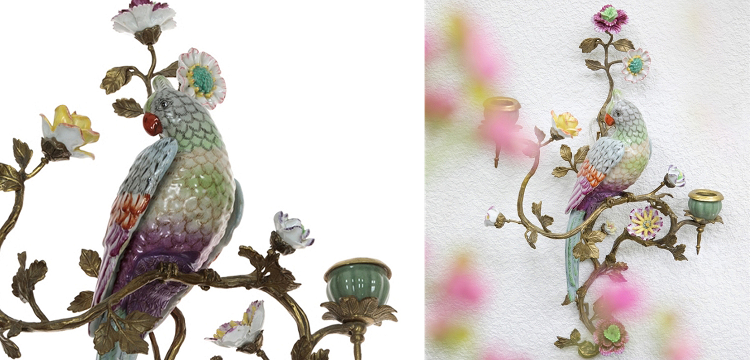 Подсвечник настенный Colorful Flowers and Parrot R Подсвечник настенный Colorful Flowers and Parrot R - Loft-Concept в Брянске