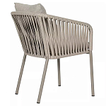 Стул серо-бежевый с декоративным плетением на спинке и подлокотниках Chair Weave варинант исполнения - 3 | Loft Concept в Брянске