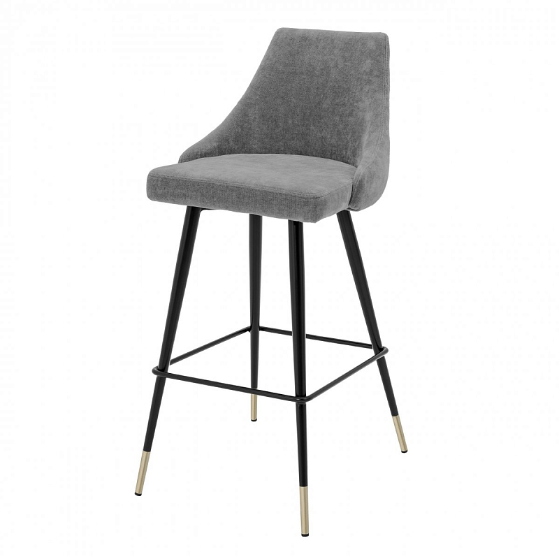 Барный стул Eichholtz Bar Stool Cedro Grey Серый Черный Латунь Барный стул Eichholtz Bar Stool Cedro Grey Серый Черный Латунь в Брянске | Loft Concept