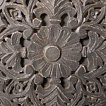 Деревянная тумба с резными ящиком и дверцей Azure Grey Wooden Nightstand варинант исполнения - 3 | Loft Concept в Брянске